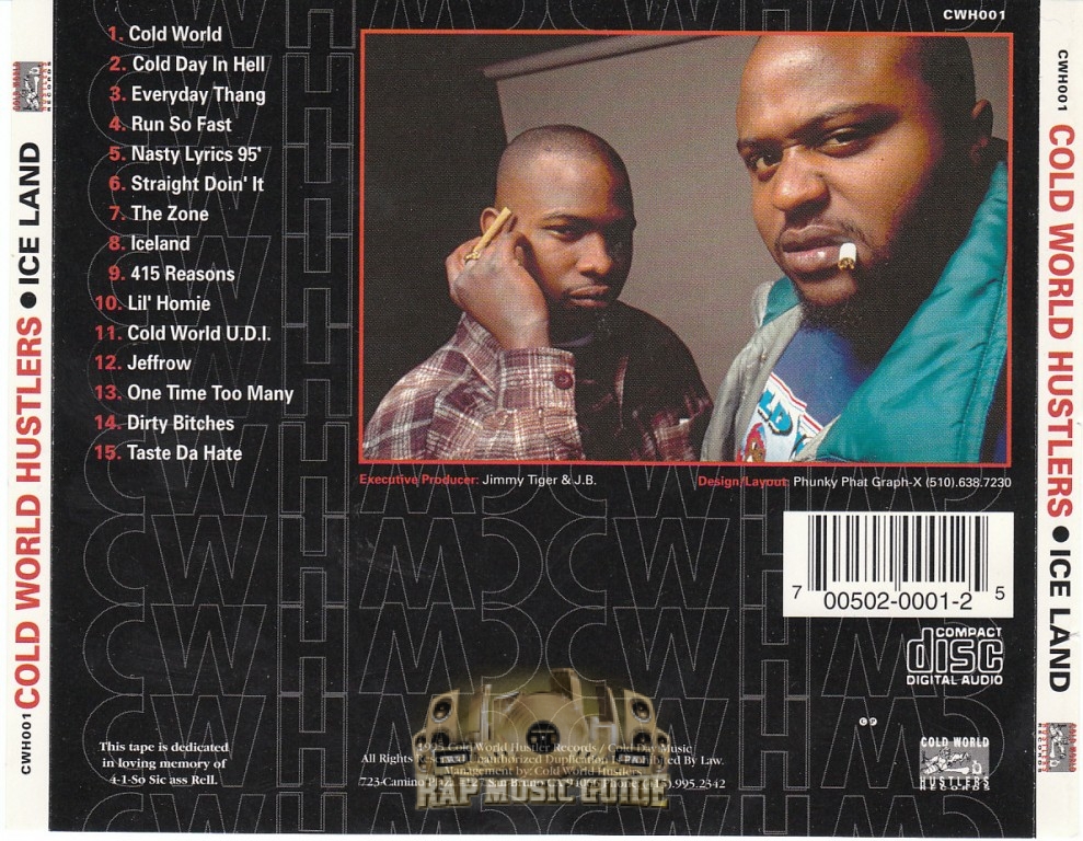 Cold World Hustlers - Ice Land: 1st Press. CD | Rap Music Guide